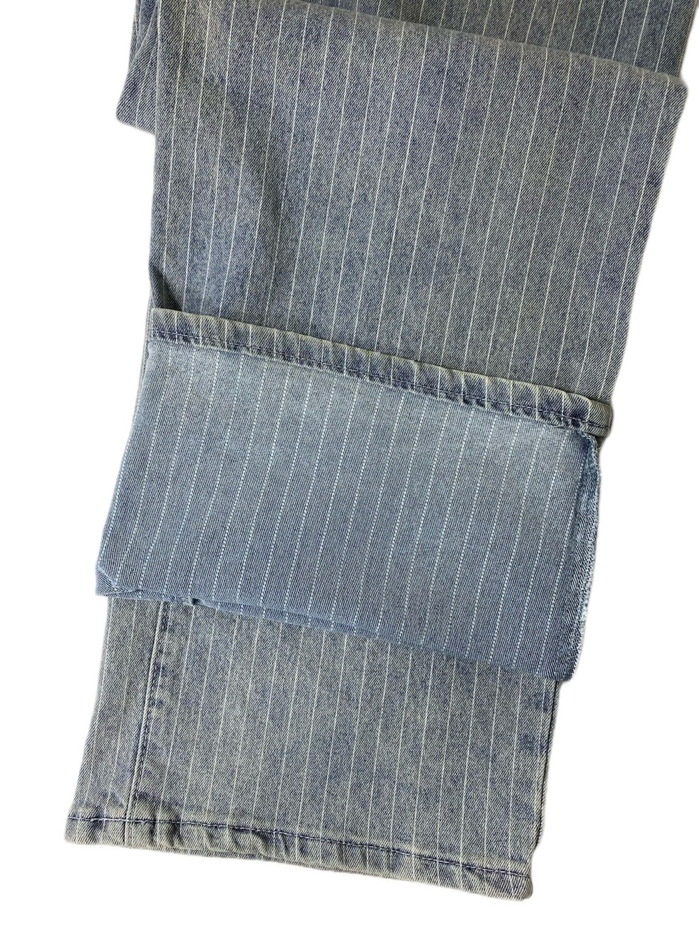 Missguided Light Blue Pinstripe Jeans Straight Leg Jeans Relaxed Denim 30 - Picture 9 of 13